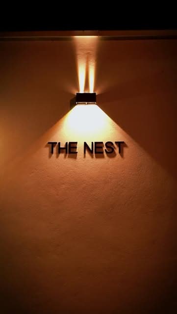 تابلوی The Nest در نور شب